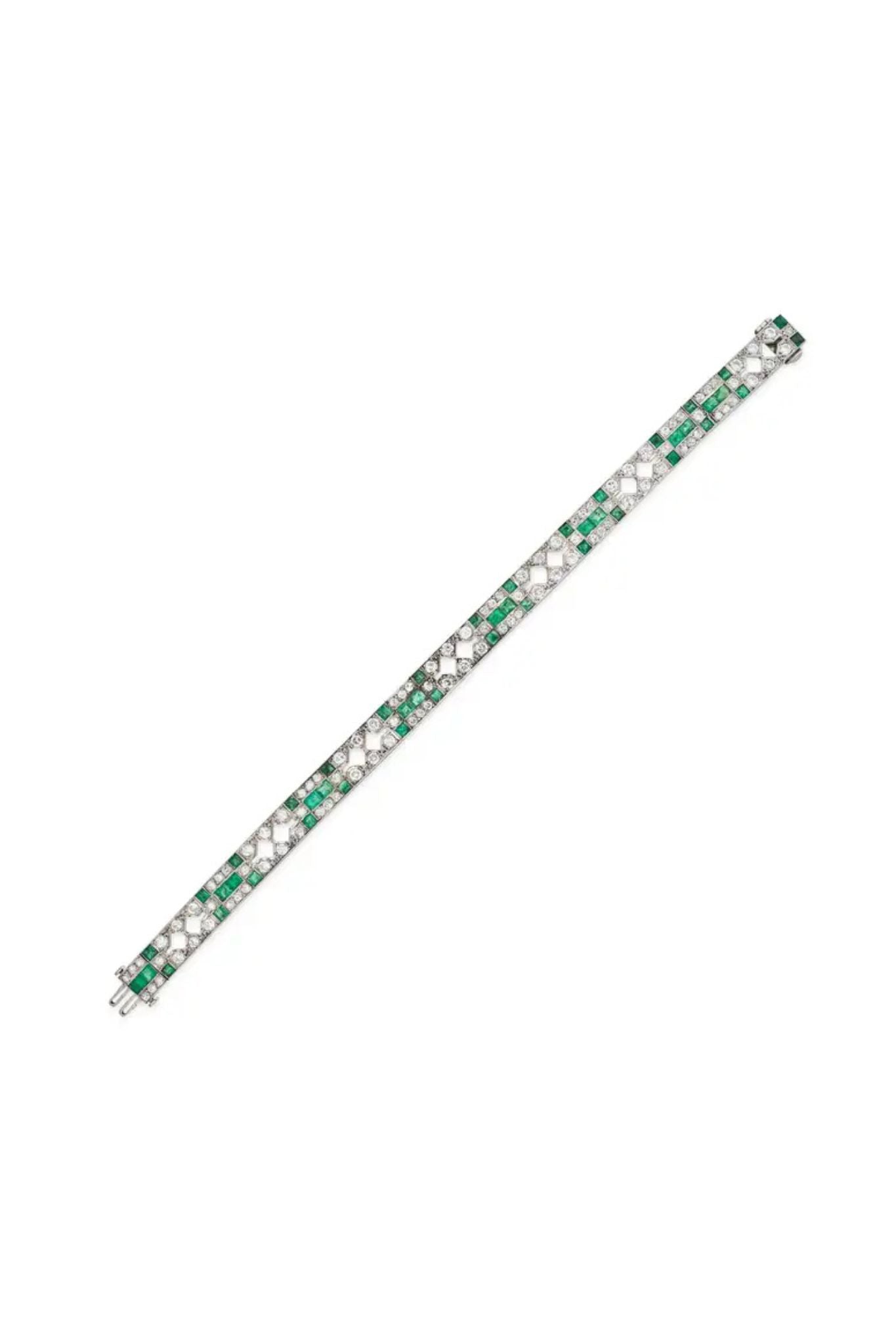 Mauboussin Art Deco Emerald and Diamond Bracelet, 1927