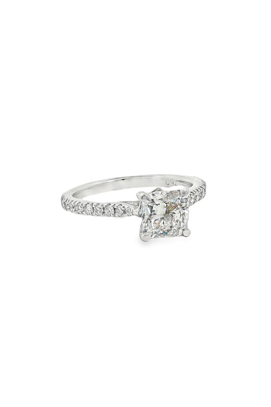 1.20ct Cushion Cut Diamond Pavé Engagement Ring