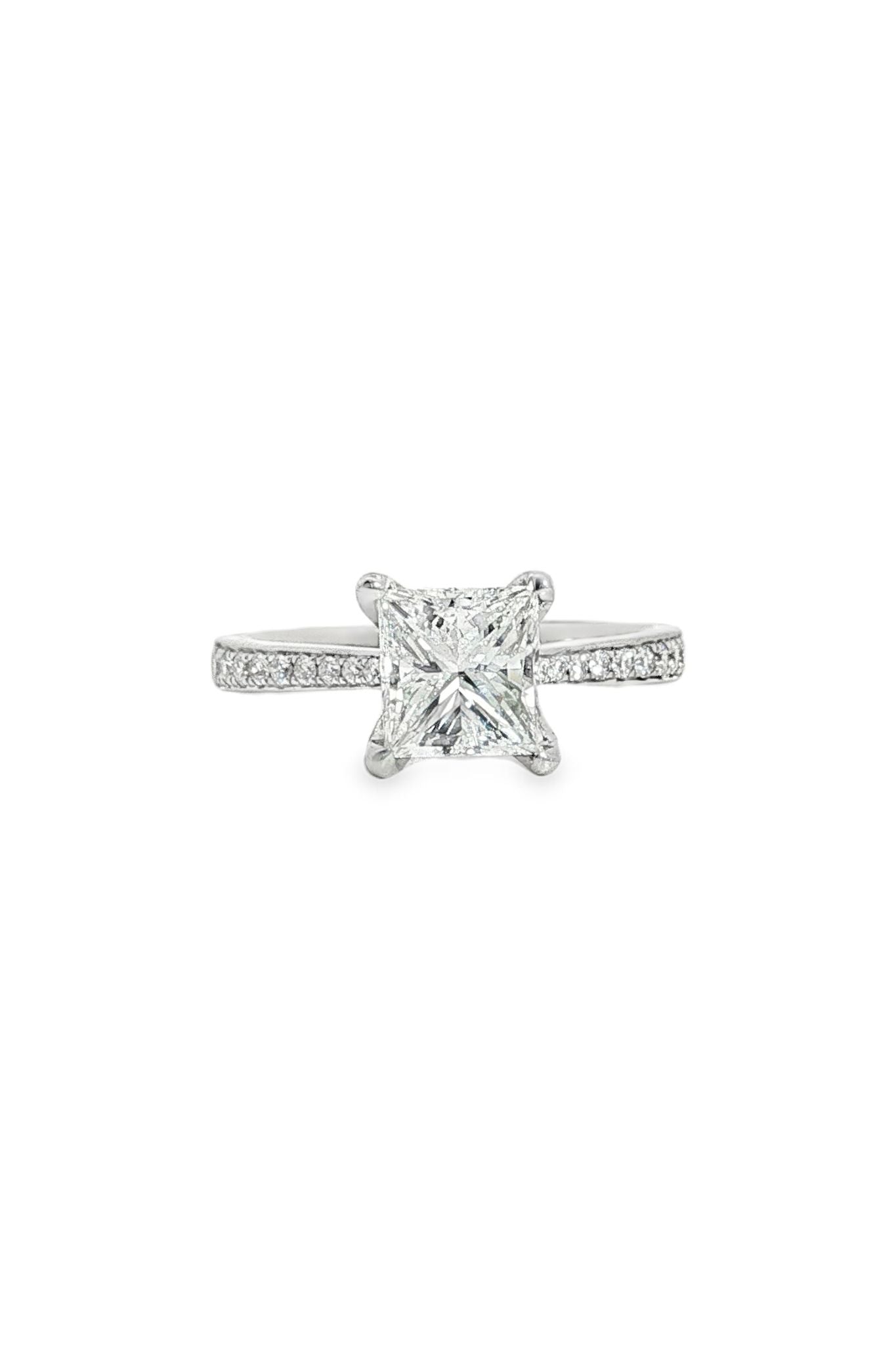 1.65ct Princess Cut Diamond Pavé Ring