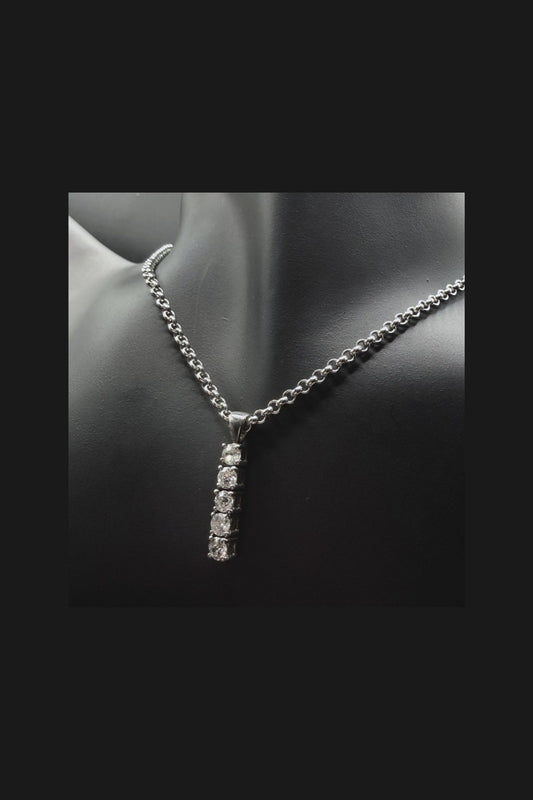Diamond Five-Stone Drop Pendant Necklace