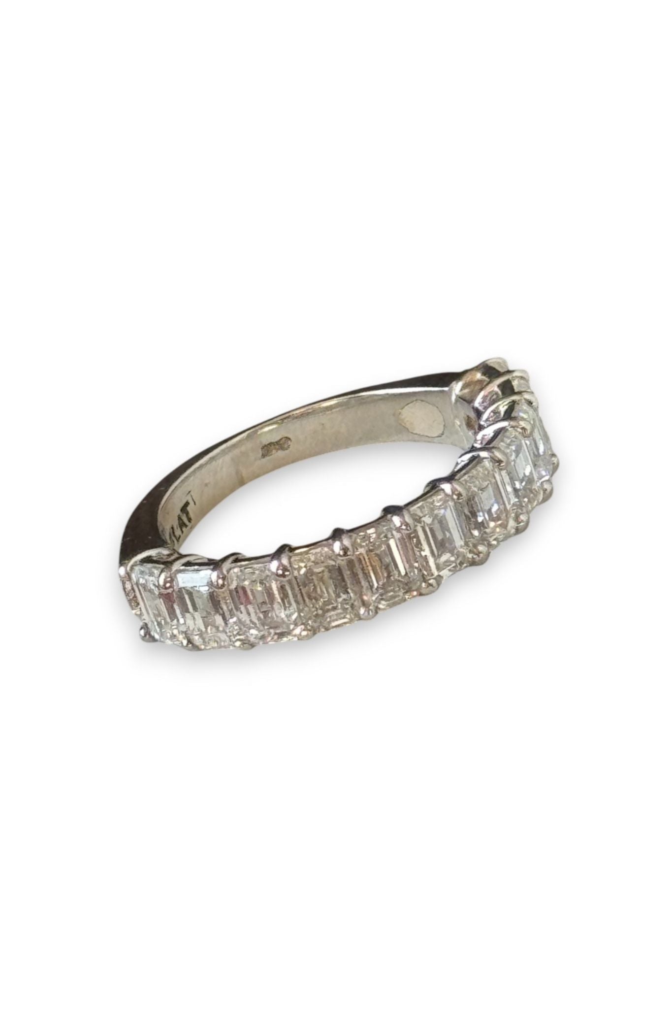 Emerald-Cut Diamond Half Eternity Ring — 3.00ct, Platinum