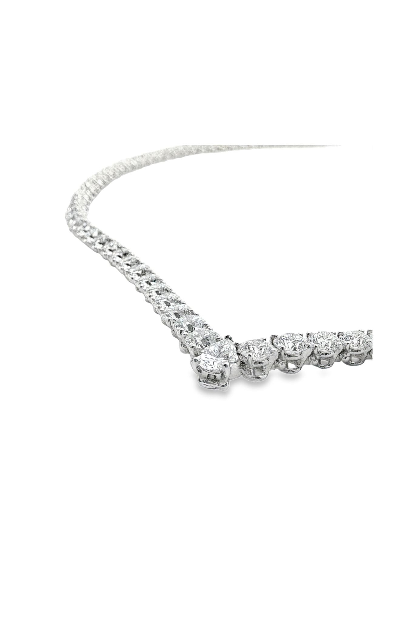 Cartier 20 Carat Diamond Platinum Necklace with Pear-Shaped Drop