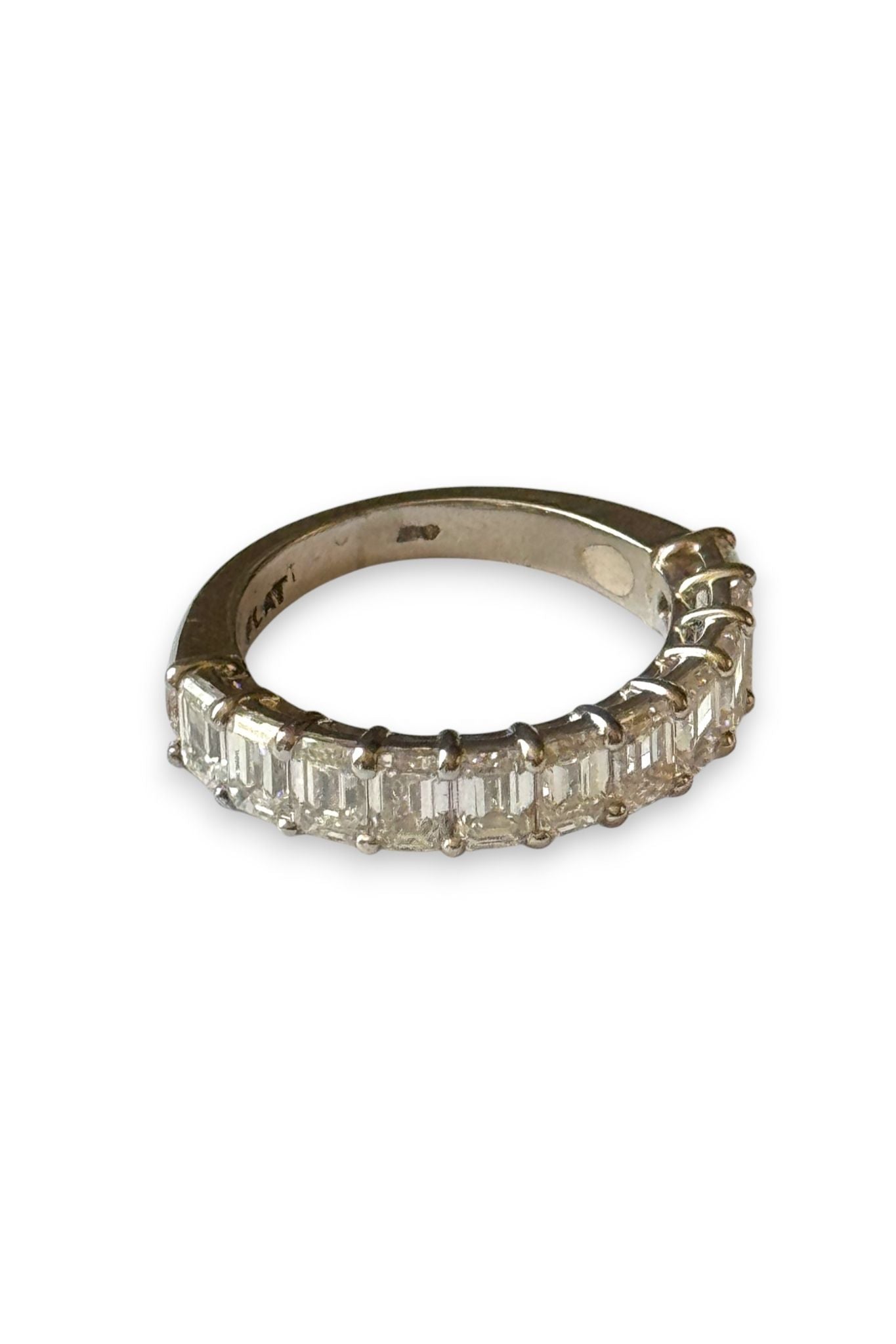 Emerald-Cut Diamond Half Eternity Ring — 3.00ct, Platinum