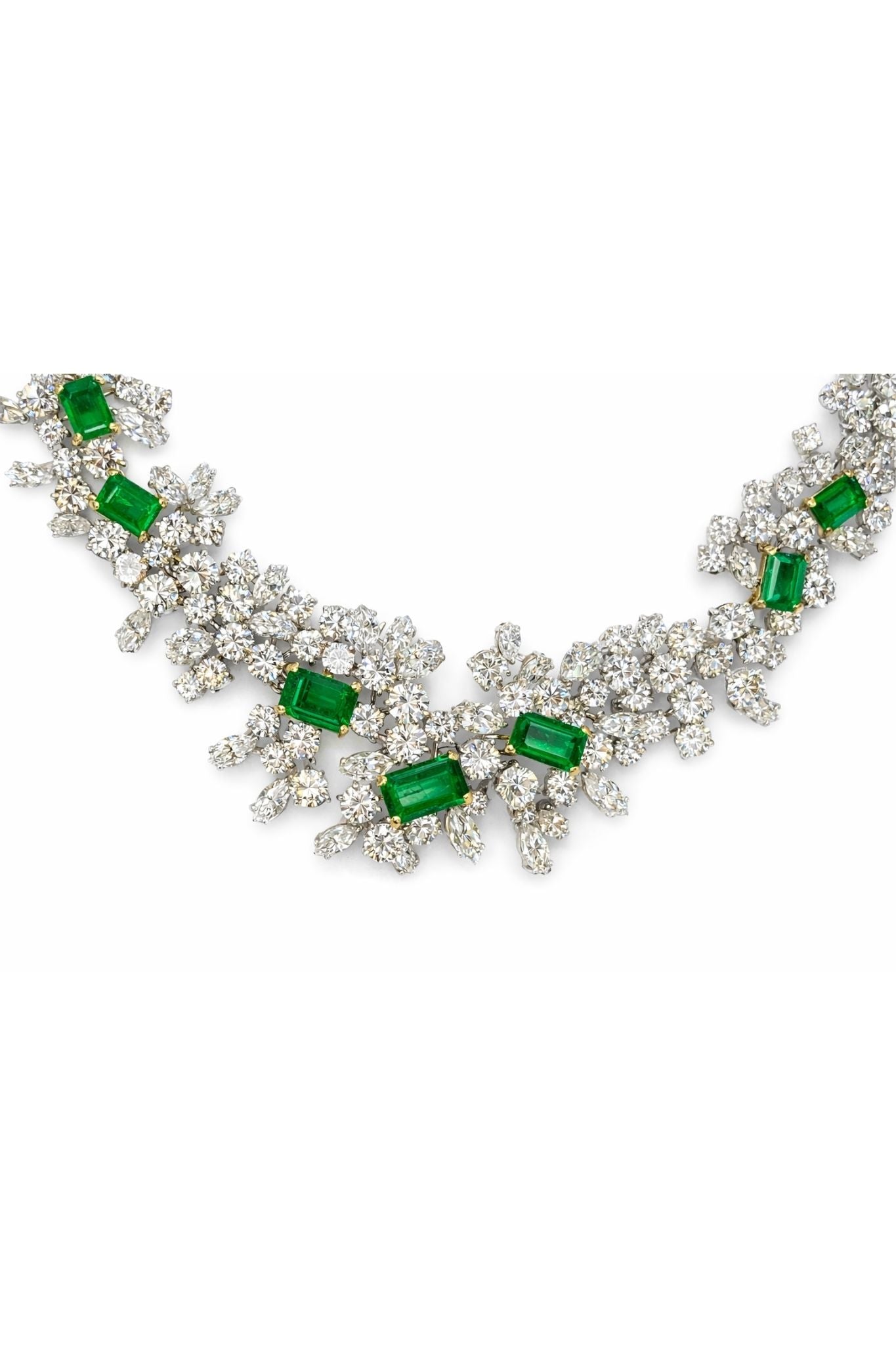 Colombian Emerald and Diamond Fringe Necklace and Earring Set — Vintage Masterpiece