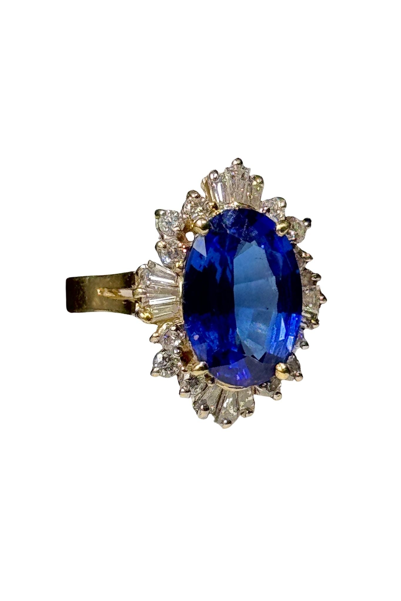 Tanzanite and Diamond Cluster Ring