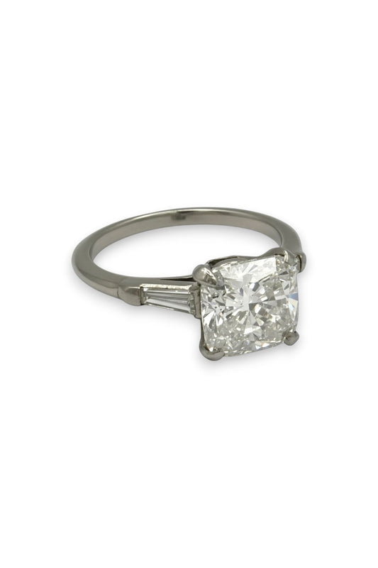 Victorian Cushion-Cut Diamond Solitaire Ring - Circa 1885