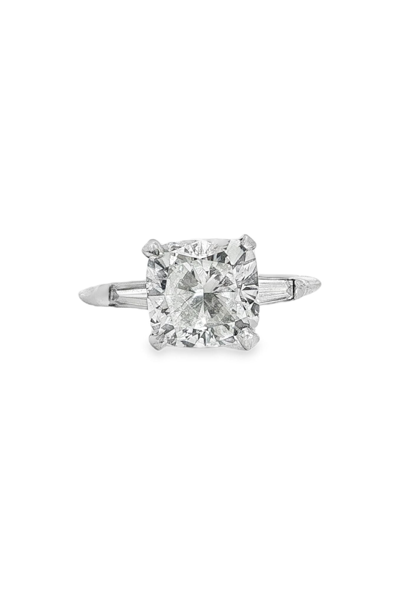 Victorian Cushion-Cut Diamond Solitaire Ring - Circa 1885