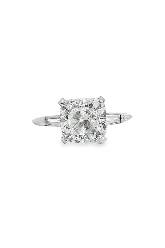 Victorian Cushion-Cut Diamond Solitaire Ring - Circa 1885