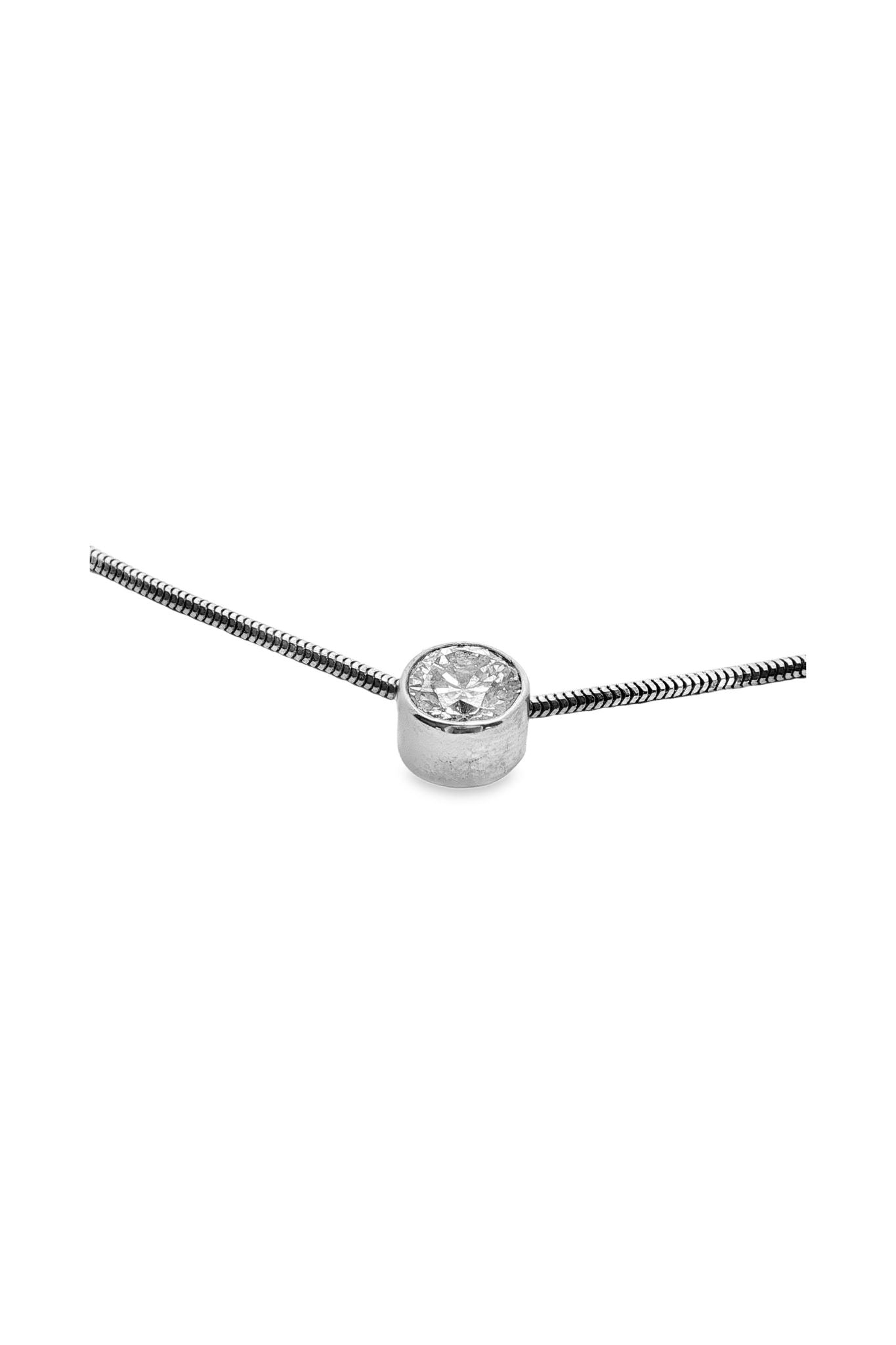 Diamond Single Stone Pendant Necklace