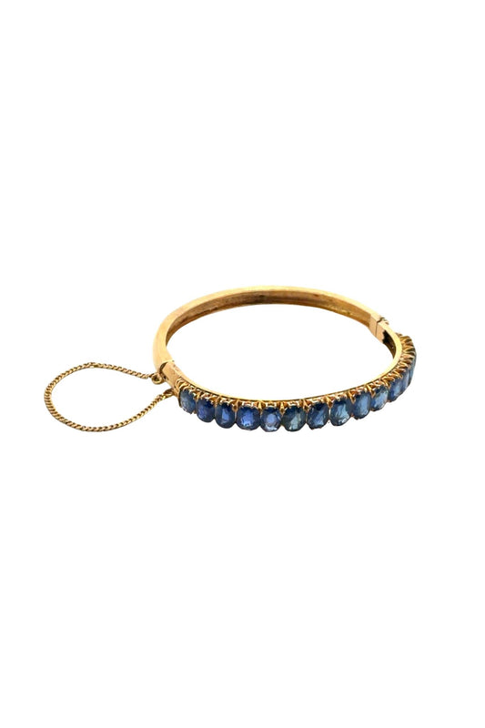 Victorian No Heat Sapphire Bangle in 15ct Gold