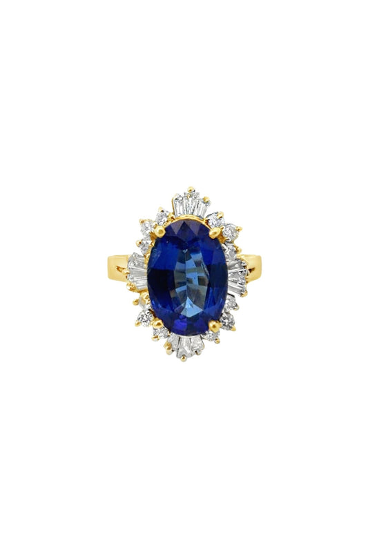 Tanzanite and Diamond Cluster Ring