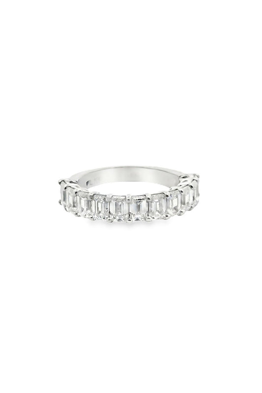Emerald-Cut Diamond Half Eternity Ring — 3.00ct, Platinum