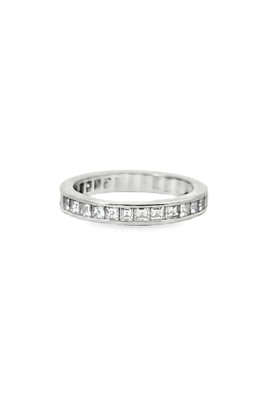 Square Cut Diamond Full Eternity Ring in Platinum