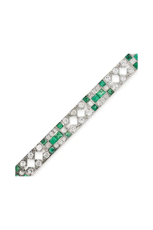 Mauboussin Art Deco Emerald and Diamond Bracelet, 1927