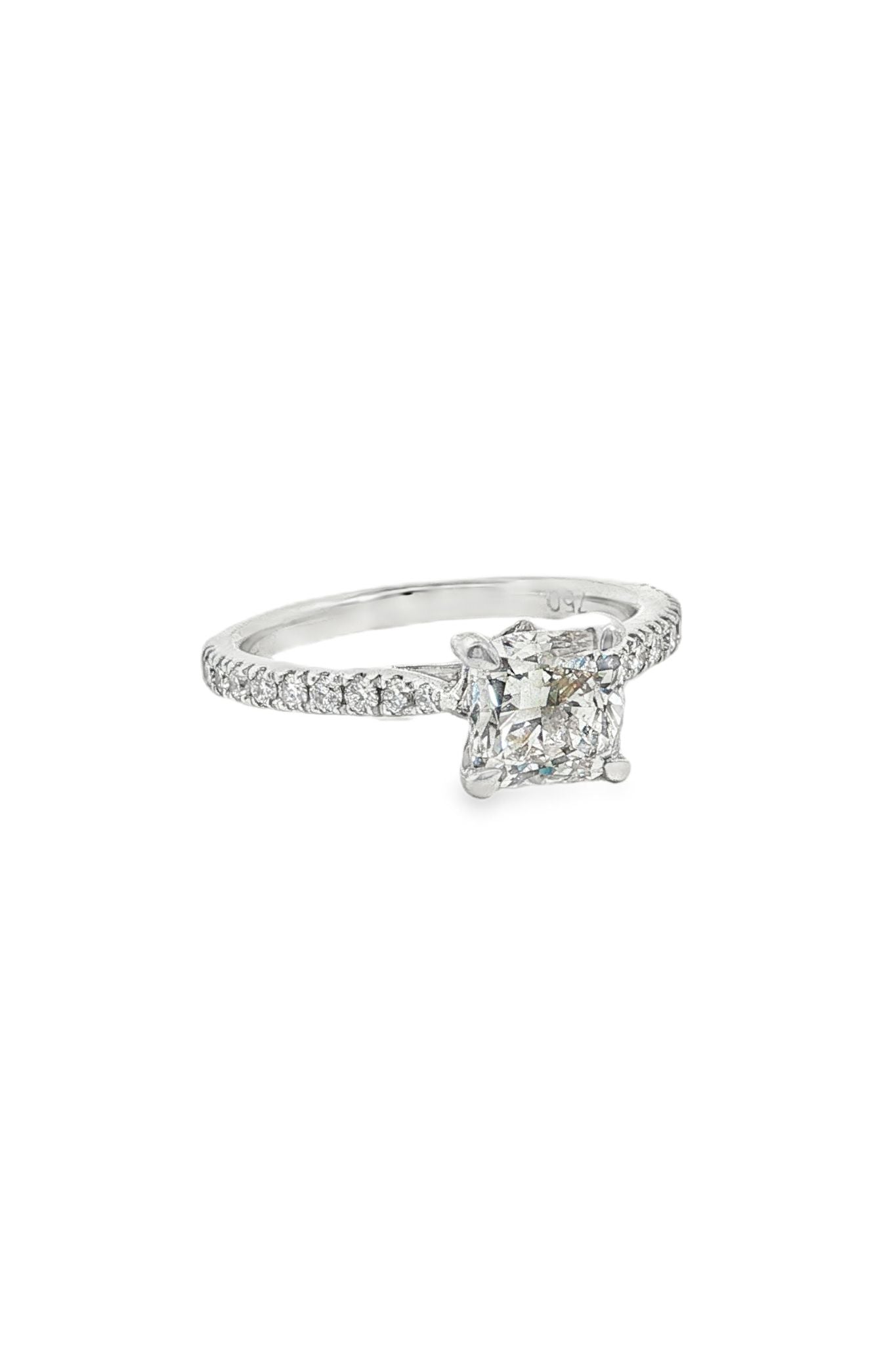 1.20ct Cushion Cut Diamond Pavé Engagement Ring