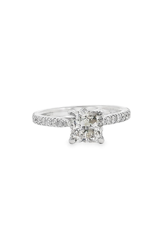1.20ct Cushion Cut Diamond Pavé Engagement Ring