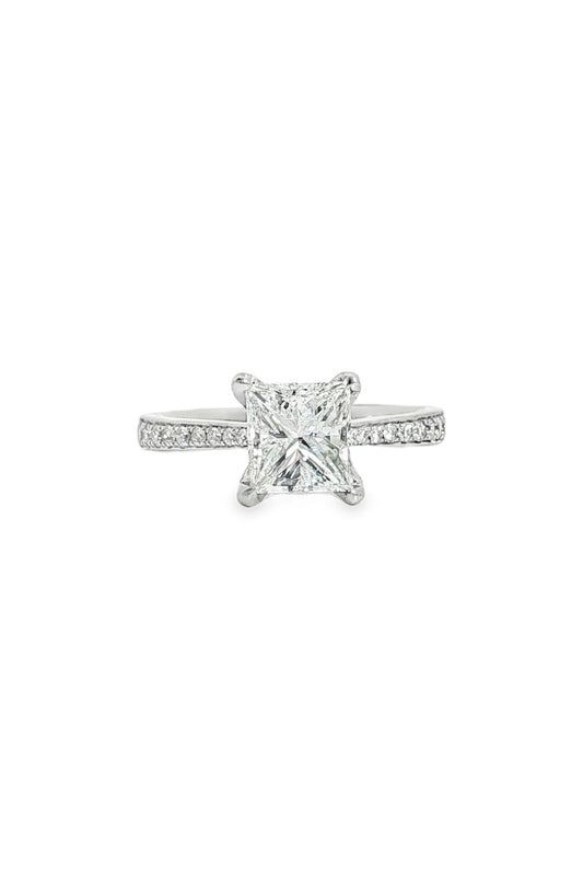 1.65ct Princess Cut Diamond Pavé Ring