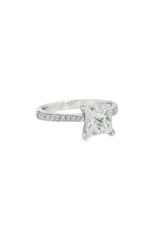1.65ct Princess Cut Diamond Pavé Ring