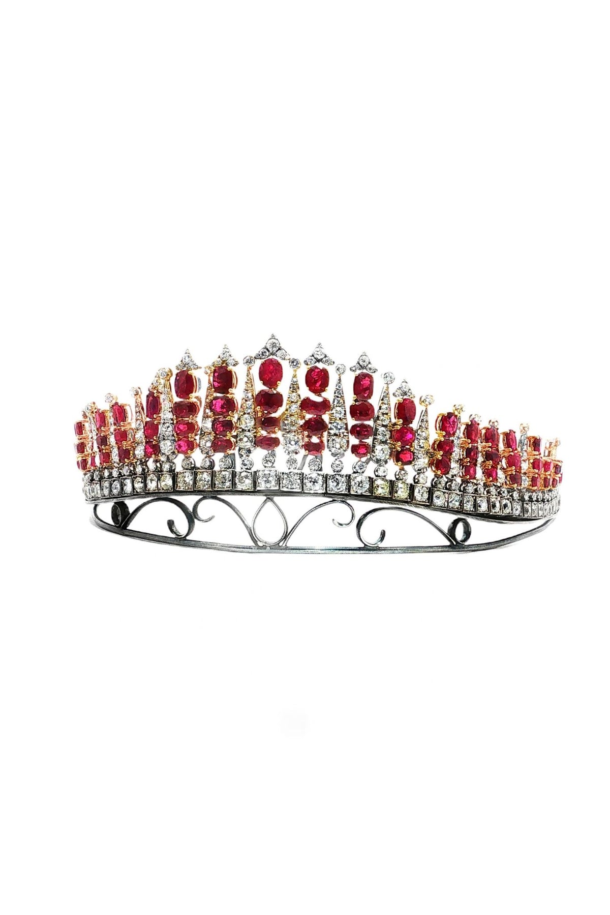 Exceptional Burma No-Heat Ruby & Diamond Tiara / Necklace