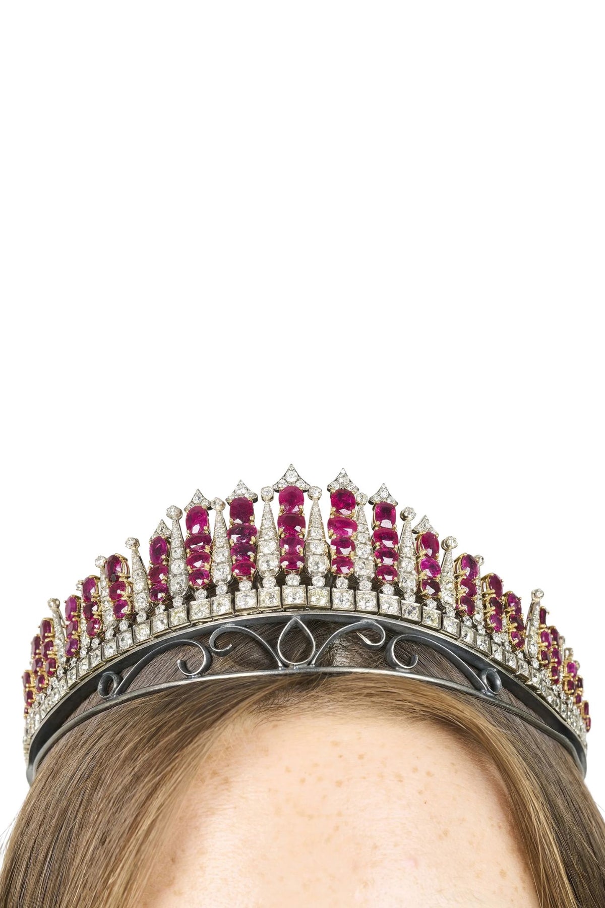 Exceptional Burma No-Heat Ruby & Diamond Tiara / Necklace