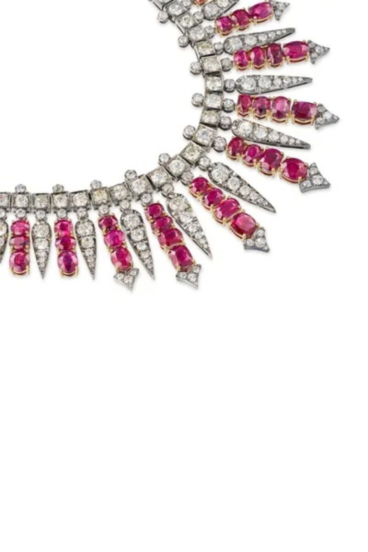 Exceptional Burma No-Heat Ruby & Diamond Tiara / Necklace