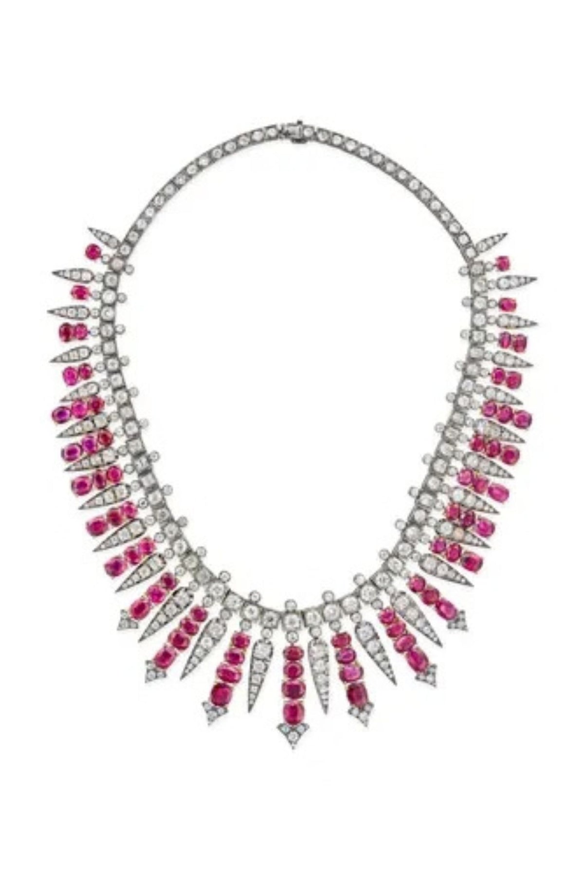 Exceptional Burma No-Heat Ruby & Diamond Tiara / Necklace
