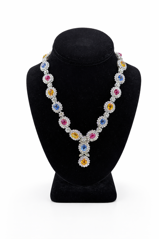 Tutti Frutti High Jewellery Necklace — Multicolour Sapphire, Cabochon Ruby and Diamond